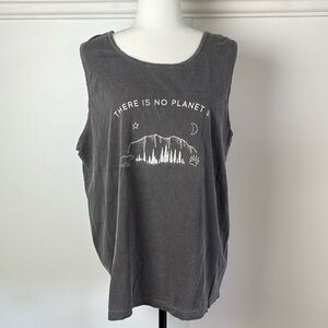 No Planet B 🌎 Gray Sleeveless Climate Change Oversized Tank
